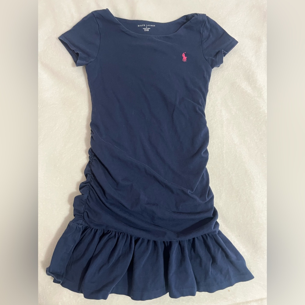 Ralph Lauren Blue Dress with Pink Emblem